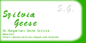 szilvia gecse business card